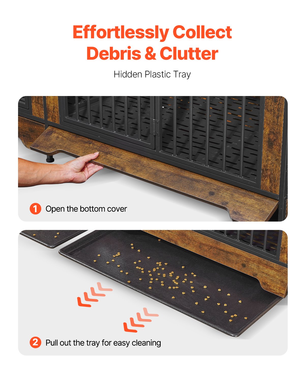 VEVOR Jaula para Perros de 1901 x 670 x 824 mm para Dos Perros con Divisor y Puertas Dobles, Soporte para TV para Jaula para Perros Extragrande para Perros Pequeños, Medianos y Grandes, Marrón