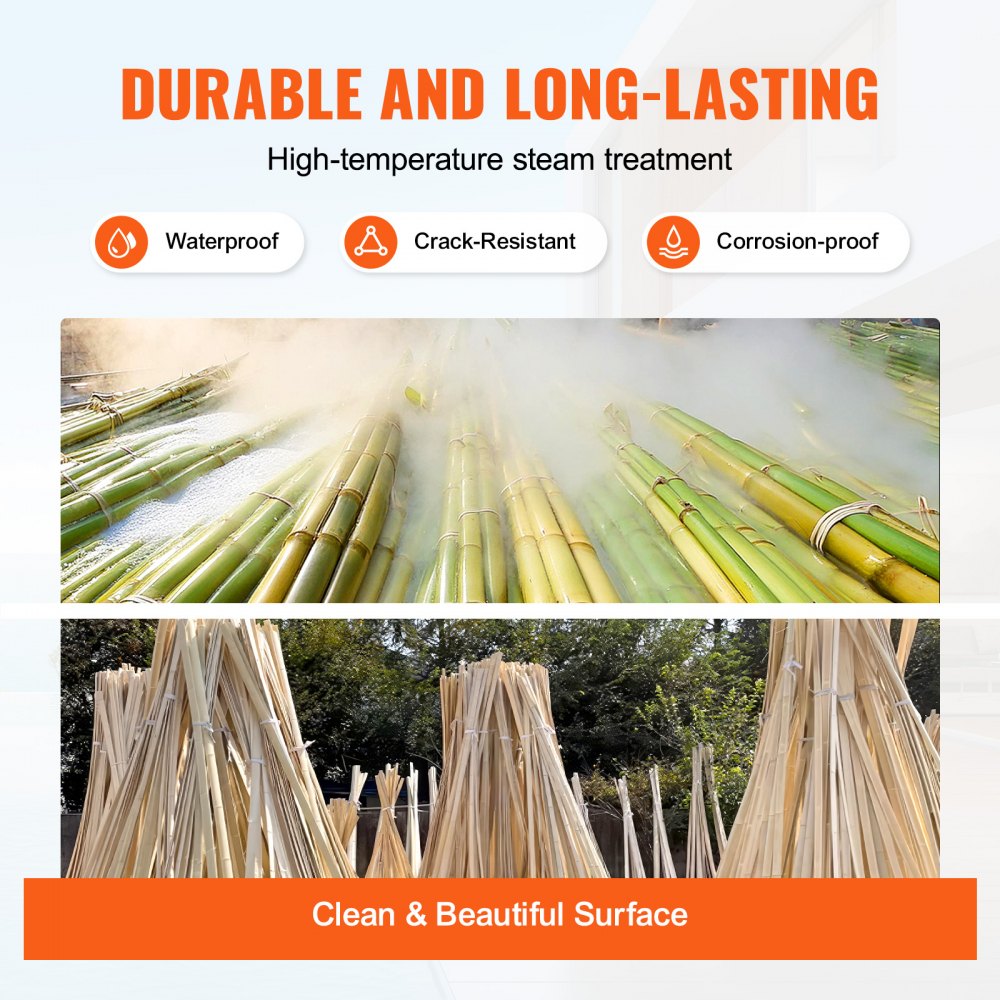 VEVOR Valla de Láminas de Bambú Natural 4 x 1,8 m Pantalla de Privacidad Rollo Protector Decorativo de Bambú para Ocultación en Jardín, Patio Trasero, Balcón, Terraza, Junto a la Piscina