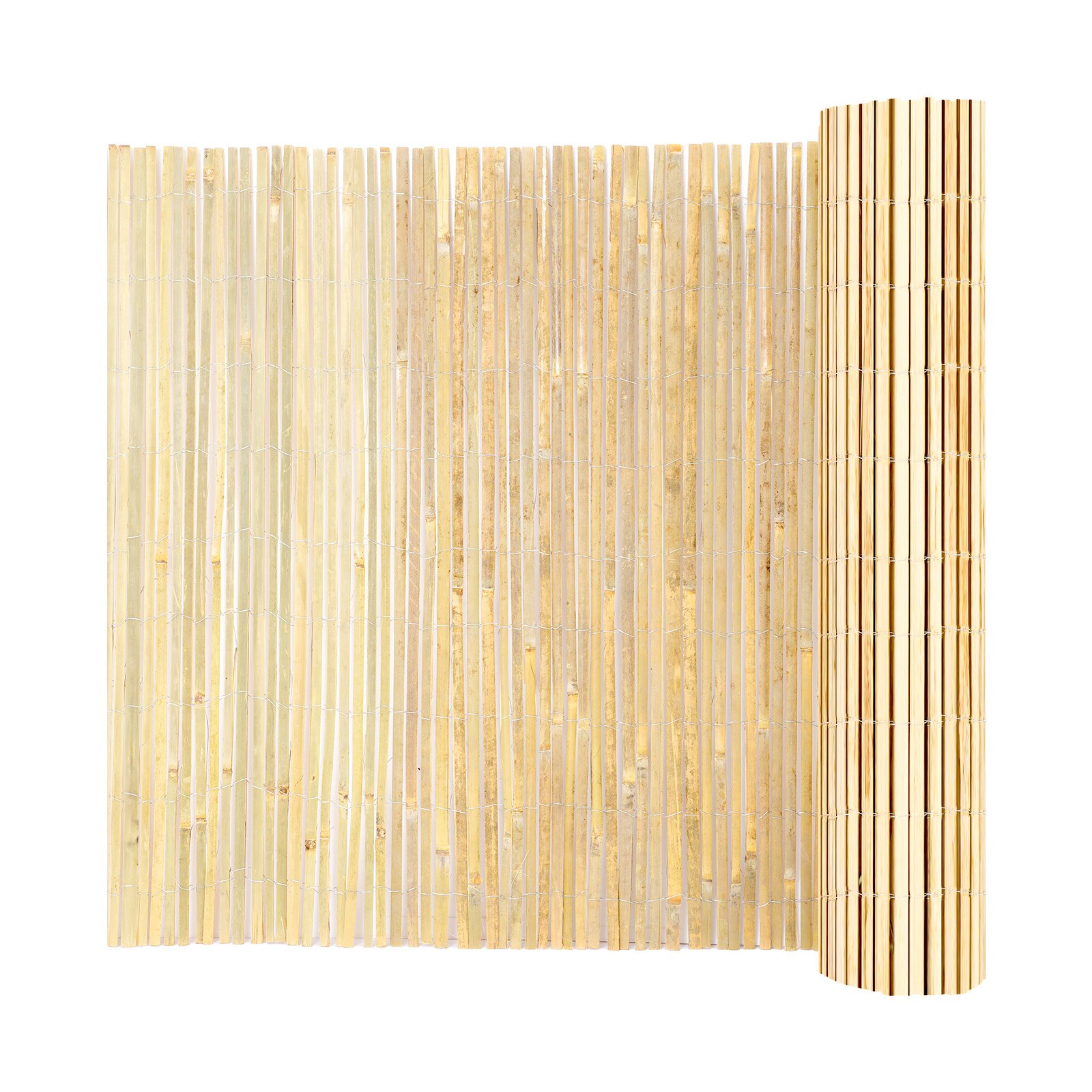VEVOR Valla de Láminas de Bambú Natural 4 x 1,8 m Pantalla de Privacidad Rollo Protector Decorativo de Bambú para Ocultación en Jardín, Patio Trasero, Balcón, Terraza, Junto a la Piscina