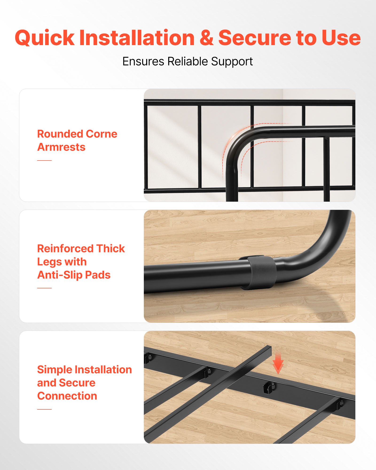 VEVOR Full Size Daybed Frame, Day Bed with Trundle, Heavy Duty Metal Platform Bed Frame, Full Daybed with Metal Slats Support for Living Room, Bedroom, Guest Room, Easy Assembly, Black