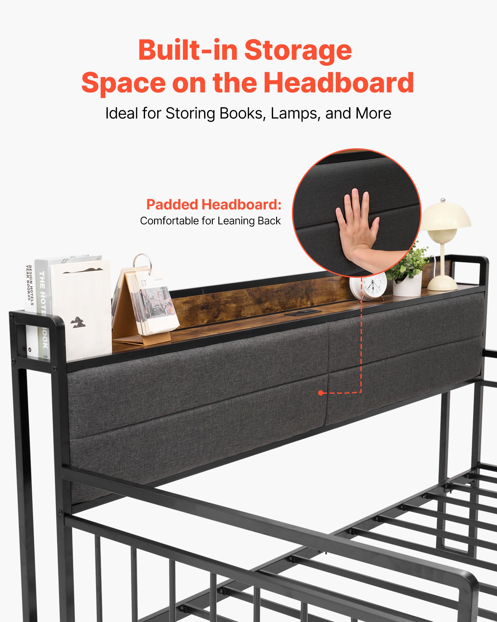 VEVOR Twin Size Daybed Frame, Day Bed with Trundle, Heavy Duty Metal Platform Bed Frame with Charging Station, Twin Daybed with Metal Slats Support for Living Room, Bedroom, Guest Room, Easy Assembly