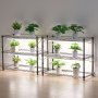 VEVOR DIY Plant Shelf with Grow Lights, 180cm Tall Indoor Plant Stand with Wheels, 192W 5000K Full Spectrum Grow Lights, Heavy Duty Metal Plants Display Rack, Flower Pot Holder for Seed Starting