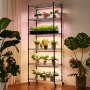 VEVOR Soporte para Plantas con Luz de Cultivo 6 Niveles 180 cm 150 W, Estante para Plantas con Ruedas, Temporizador de 4/9/14 H, 3 Modos de Iluminación, para Crecimiento de Planta, 750x350x1800 mm
