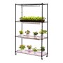 VEVOR Plant Shelf with Grow Light, 4-Tier Indoor Plant Stand, 150 cm Tall Plants Display Rack with Wheels, 90W 3-Color Full Spectrum Grow Lights, Heavy Duty Metal Flower Pot Holder for Seed Starting