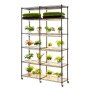 VEVOR Plant Shelf with Grow Light, 6-Tier Double-Row Plant Stand, 180cm Tall Indoor Plants Display Rack with Wheels & Timer, 200W Full Spectrum Grow Lights, Metal Flower Pot Holder for Seed Starting