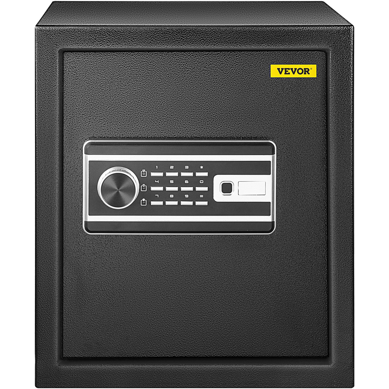 Caja de seguridad con huella dactilar VEVOR negra con teclado y dial elegantes.
