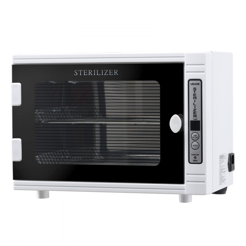 VEVOR 5 W Máquina Limpiadora de Herramientas para Uñas, Capacidad de 12 L, Armario con Temporizador, Puerta de Vidrio Templado, Longitud de Onda de 185 nm para Salones de Uñas, Salones de Belleza