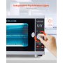 VEVOR Máquina de Limpieza de Herramientas para Uñas, Capacidad de 12 L, Control de Perilla, Caja con Temporizador, Puerta de Vidrio Templado, Longitud de Onda de 185 nm para Salones de Uñas