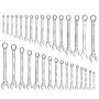 VEVOR Combination Wrench Set, 32-Piece SAE and Metric, 12-Point Box End and 15° Angled Open End Combination Wrenches with Roll Up Pouch, Carbon Steel, for General Household and Automotive Repairs