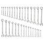 VEVOR Combination Wrench Set, 32-Piece SAE and Metric, 12-Point Box End and 15° Angled Open End Combination Wrenches with Roll Up Pouch, Carbon Steel, for General Household and Automotive Repairs