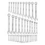 VEVOR Juego de Llaves Combinadas 42 Unidades, Llave de Estrella de 12 Puntas, Métrica y SAE, Acero al Carbono, con Bolsa de Almacenamiento, para Reparaciones de Automóvil Bricolaje Hogar Talleres