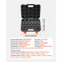 VEVOR Juego de Llaves de Pata de Gallo 21 Pcs Accionamiento de 1/2" y 3/8", Llaves para Tuercas Abocinadas, Medidas Métricas, Estuche de Almacenamiento, Herramientas para Mantenimiento Reparación