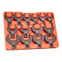 VEVOR Crowfoot Wrench Set, 1/2" Drive, 14-Piece SAE 1-1/16" to 2" Crows Foot Wrenches, 40Cr Alloy Steel, with Storage Tray, Dual Size Markings on Tools and Tray, for Auto Maintenance or Repairs