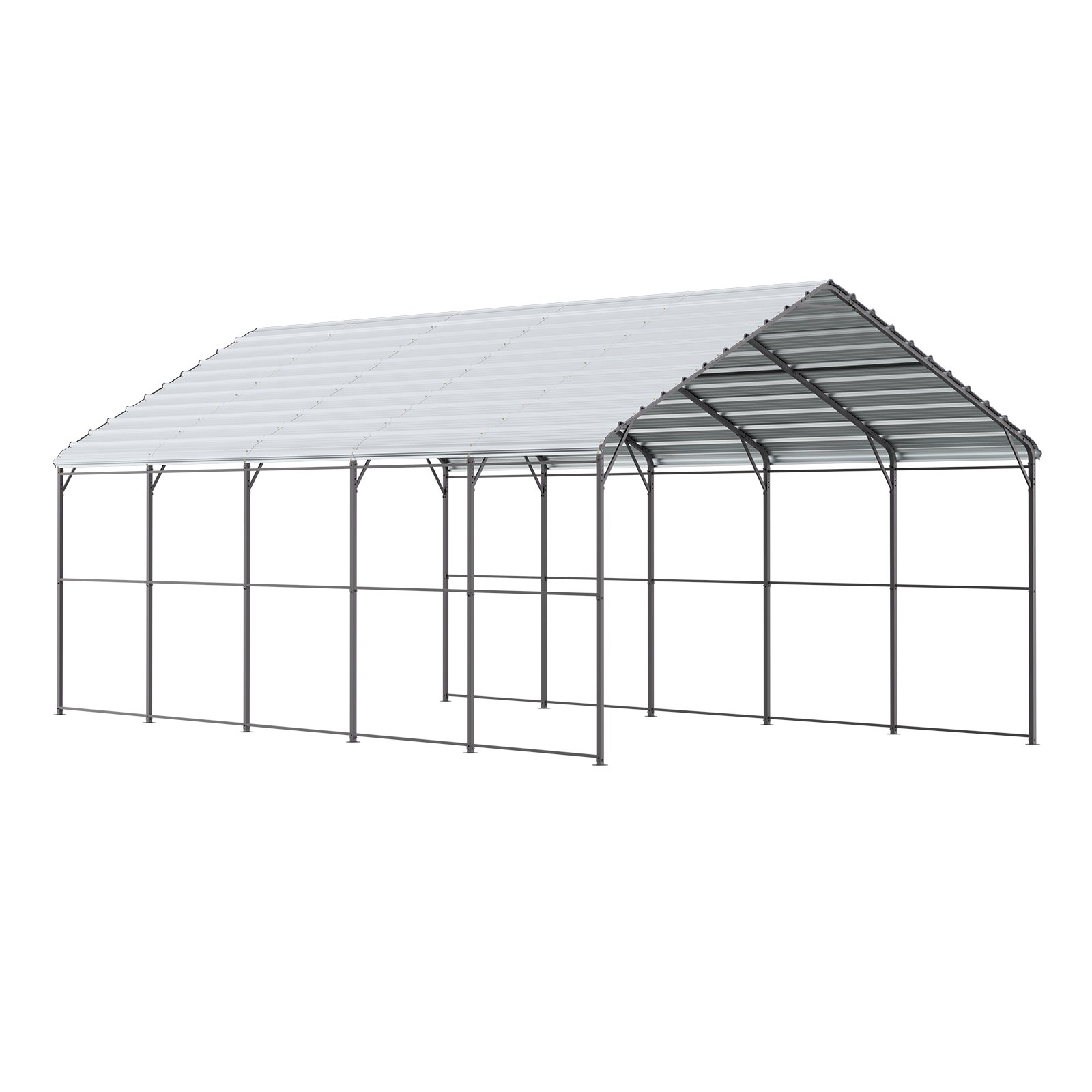 VEVOR Tent Garage, 4 x 8 x 3.15 m, Garage Tent, Carport with Steel Frame & Roof, Car Tent Garage Shade with Removable Side Walls, Multi-Purpose Car Shelter for Pickup Trucks, Boats, Cars & Tractors