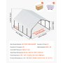 VEVOR Heavy Duty Metal Carport, 5.8 x 6 x 3.77 m Outdoor Carport with Sturdy Frame & Roof, Car Garage Shade with Removable Sidewalls, Multi-Use Car Shelter for Pickup, Boat, Trucks & Tractors