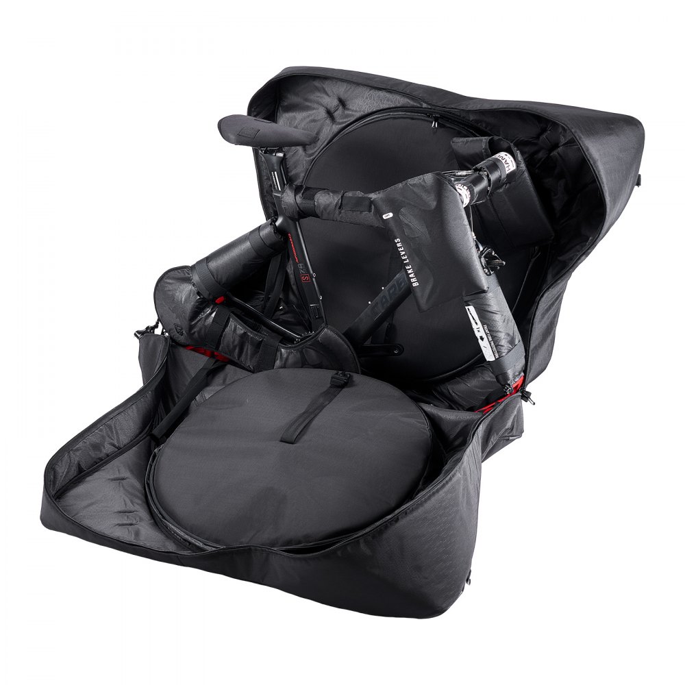 VEVOR Bolsa de Transporte para Bicicleta Distancia entre Ejes de 94-106 cm 600D, Bolsa para Llevar Bicicleta con Candado TSA y Doble Cremallera, para Viajes en Avión, Exteriores, Coche, Tren, Negro