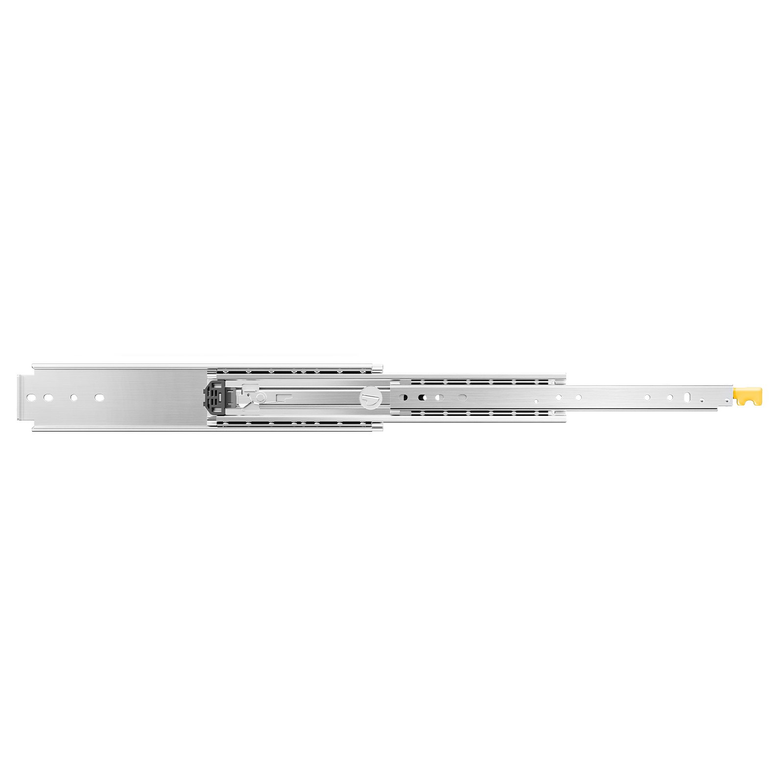 VEVOR 1 Par de Correderas Dobles para Cajones de Extensión Completa, Carga de 226,8 kg, Rodamiento de Bolas con Riel Deslizante para Cajones de Montaje Lateral con Bloqueo, 540 x 76 x 19,5 mm