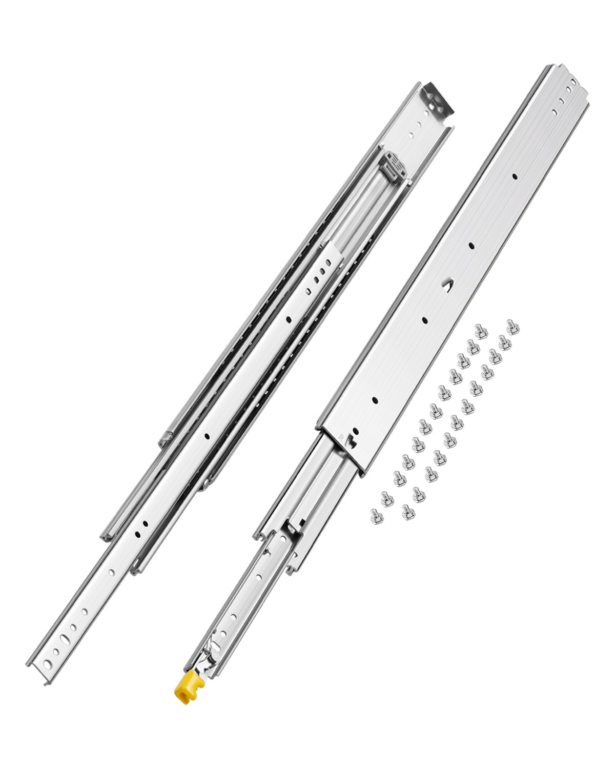 VEVOR 1 Par de Correderas para Cajones de Extensión Completa, Capacidad Carga 226,8 kg, Rodamiento de Bolas con Riel Deslizante para Cajones de Montaje Lateral con Bloqueo, 812 x 76 x 19,5 mm