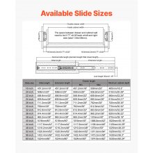 VEVOR 1 Par Correderas a Cajones Cierre Doble Carga 226,8 kg 1248 x 76 x 19,5 mm