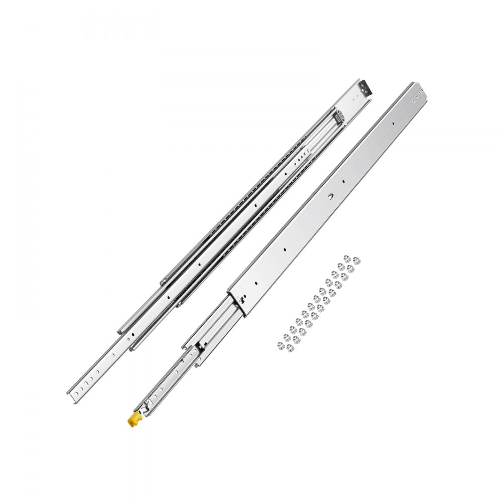 VEVOR 1 Par de Correderas para Cajones de Extensión Completa, Capacidad Carga 226,8 kg, Rodamiento de Bolas con Riel Deslizante para Cajones de Montaje Lateral con Bloqueo, 1220 x 76 x 19,5 mm