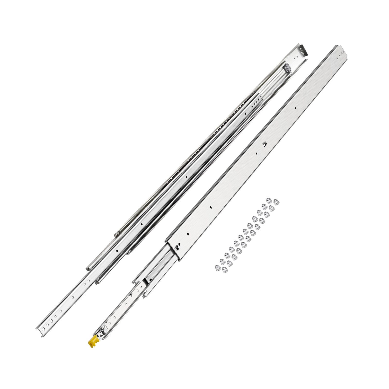 VEVOR 1 Par de Correderas para Cajones de Extensión Completa, Capacidad Carga 226,8 kg, Rodamiento de Bolas con Riel Deslizante para Cajones de Montaje Lateral con Bloqueo, 1523 x 76 x 19,5 mm