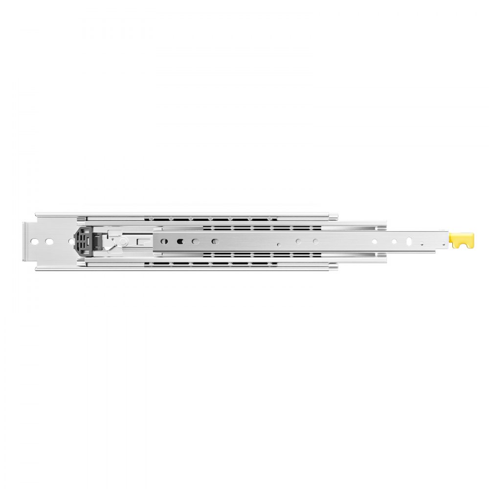 VEVOR 1 Par de Correderas Dobles para Cajones de Extensión Completa, Carga de 226,8 kg, Rodamiento de Bolas con Riel Deslizante para Cajones de Montaje Lateral con Bloqueo, 1555 x 76 x 19,5 mm