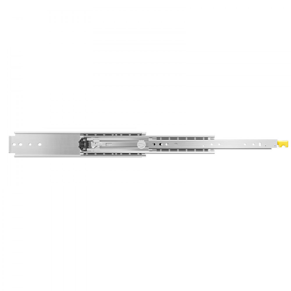 VEVOR 1 Par de Correderas Dobles para Cajones de Extensión Completa, Carga de 226,8 kg, Rodamiento de Bolas con Riel Deslizante para Cajones de Montaje Lateral con Bloqueo, 1555 x 76 x 19,5 mm