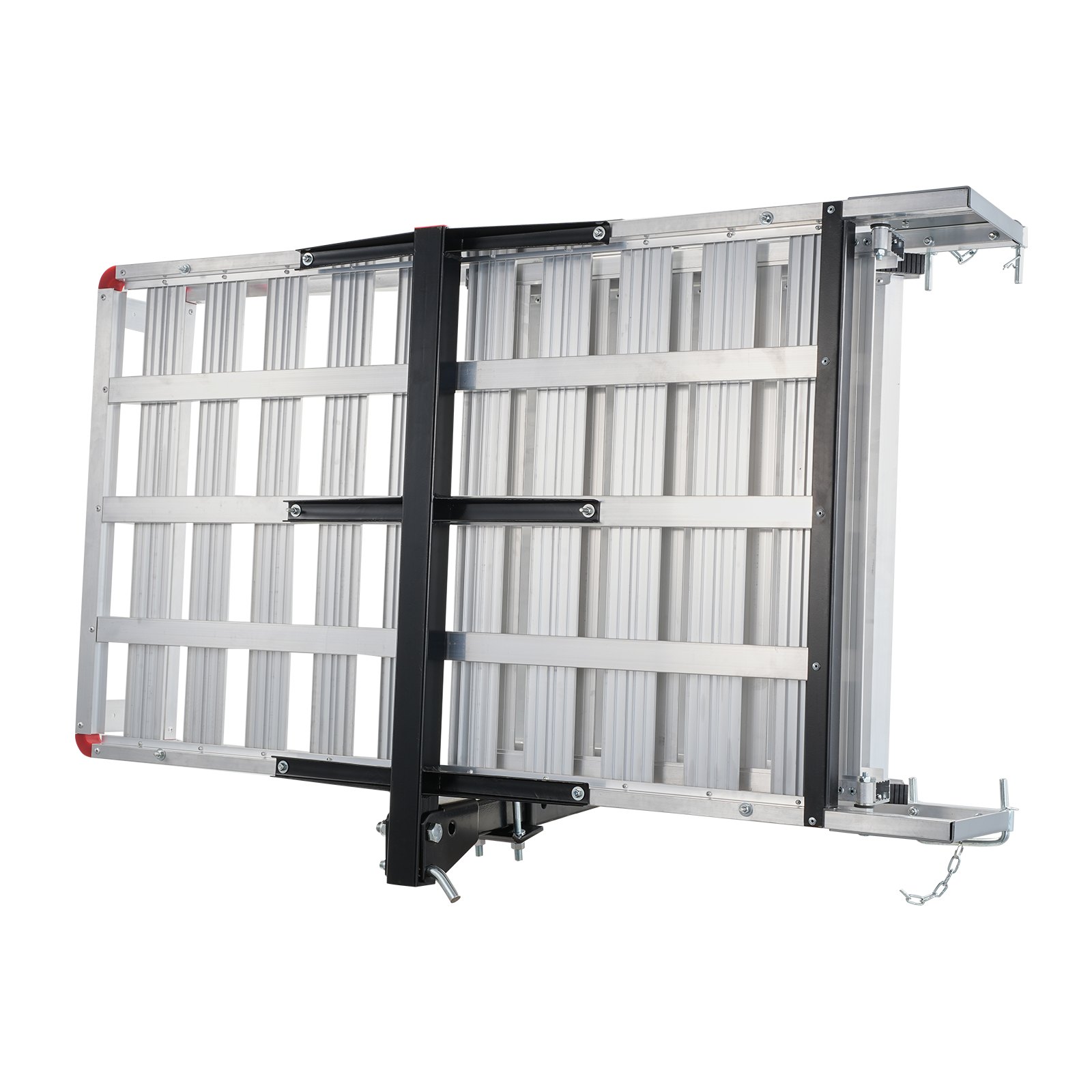VEVOR Porta Silla de Ruedas 120x70 cm Portador de Scooter de Movilidad Rampa Plegable 226,8 kg Cesta de Enganche de Remolque con Correas Estabilizadoras Receptor de Enganche 50x50 mm para Coches SUV
