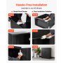 VEVOR Metal Storage Cabinet, 106 cm Steel Garage Cabinet with 2 Adjustable Shelves, 2 Magnetic Doors & 2 Keys, 3 Tiers Lockable Tool Storage for Pantry, Warehouse, Basement, Office, Black