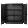VEVOR Metal Storage Cabinet, 106 cm Steel Garage Cabinet with 2 Adjustable Shelves, 2 Magnetic Doors & 2 Keys, 3 Tiers Lockable Tool Storage for Pantry, Warehouse, Basement, Office, Black