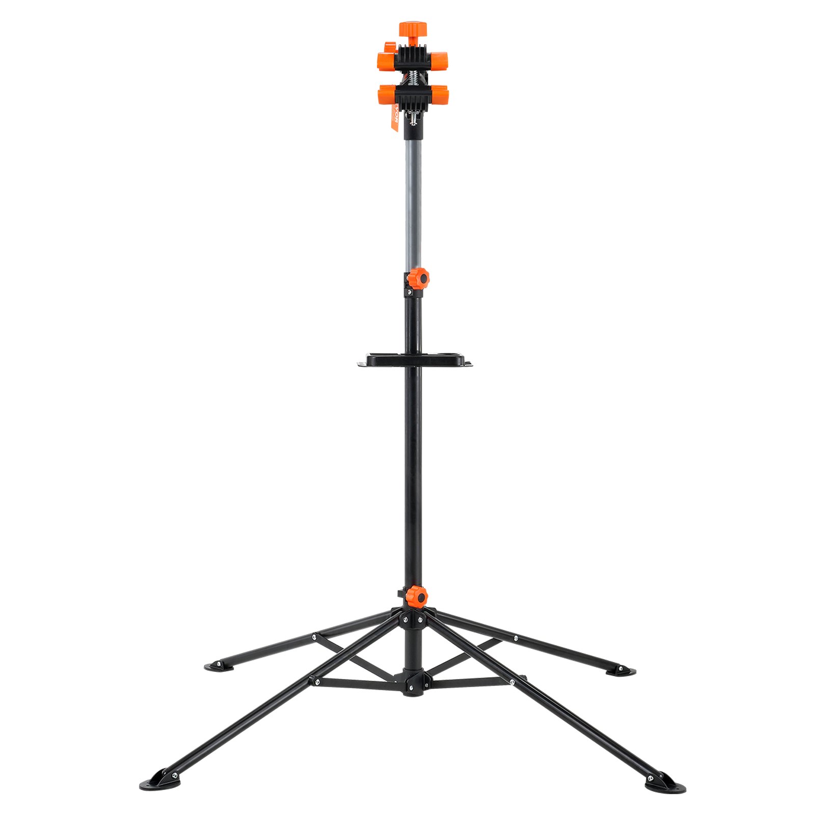 VEVOR Soporte Plegable para Taller de Bicicletas Carga de 36,3 kg Soporte de Reparación de Bicicletas Ajustable en Altura, Abrazadera Giratoria de 360° con Soporte para Herramientas para Mantenimiento