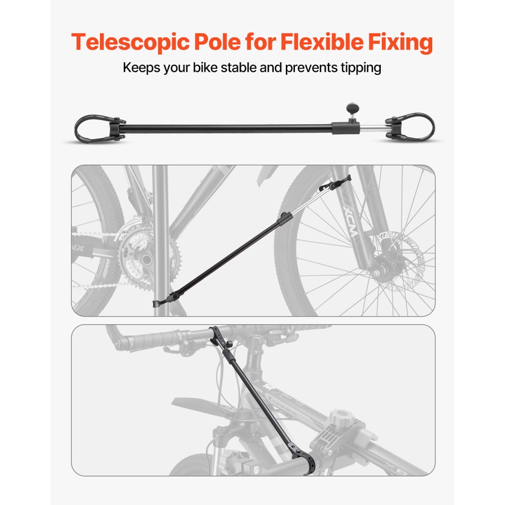 VEVOR Soporte de Reparación de Bicicletas, Resistente, 30 kg, con Altura Ajustable 83 a 147 cm y Bandeja Magnética para Herramientas, para Bicicletas de Montaña y Carretera, 955 x 940 x 1505 mm
