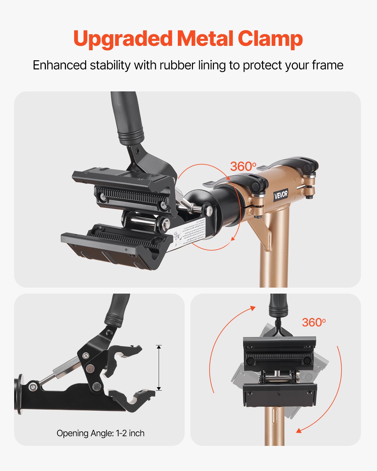 VEVOR Soporte Resistente para Reparación de Bicicletas de 49,9 kg, Altura Ajustable de 1025-1510 mm y Bandeja Grande para Herramientas, para Bicicletas de Montaña y Carretera, 940 x 795 x 1700 mm