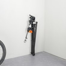 VEVOR Soporte Plegable para Taller de Bicicletas Carga de 30 kg Soporte de Reparación de Bicicletas Ajustable en Altura, Abrazadera Giratoria de 360° con Soporte para Herramientas para Mantenimiento