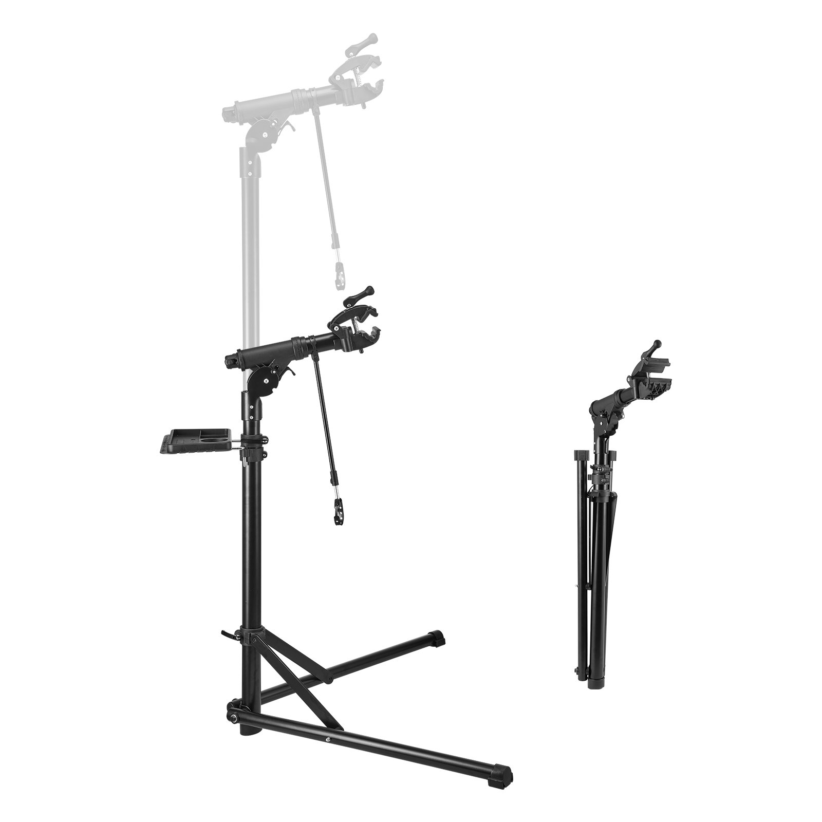 VEVOR Soporte Resistente de Reparación de Bicicletas de 39 kg con Altura Ajustable 103 a 162 cm y Bandeja Magnética para Herramientas, para Bicicletas de Montaña y Carretera, 1100 x 760 x 1695 mm