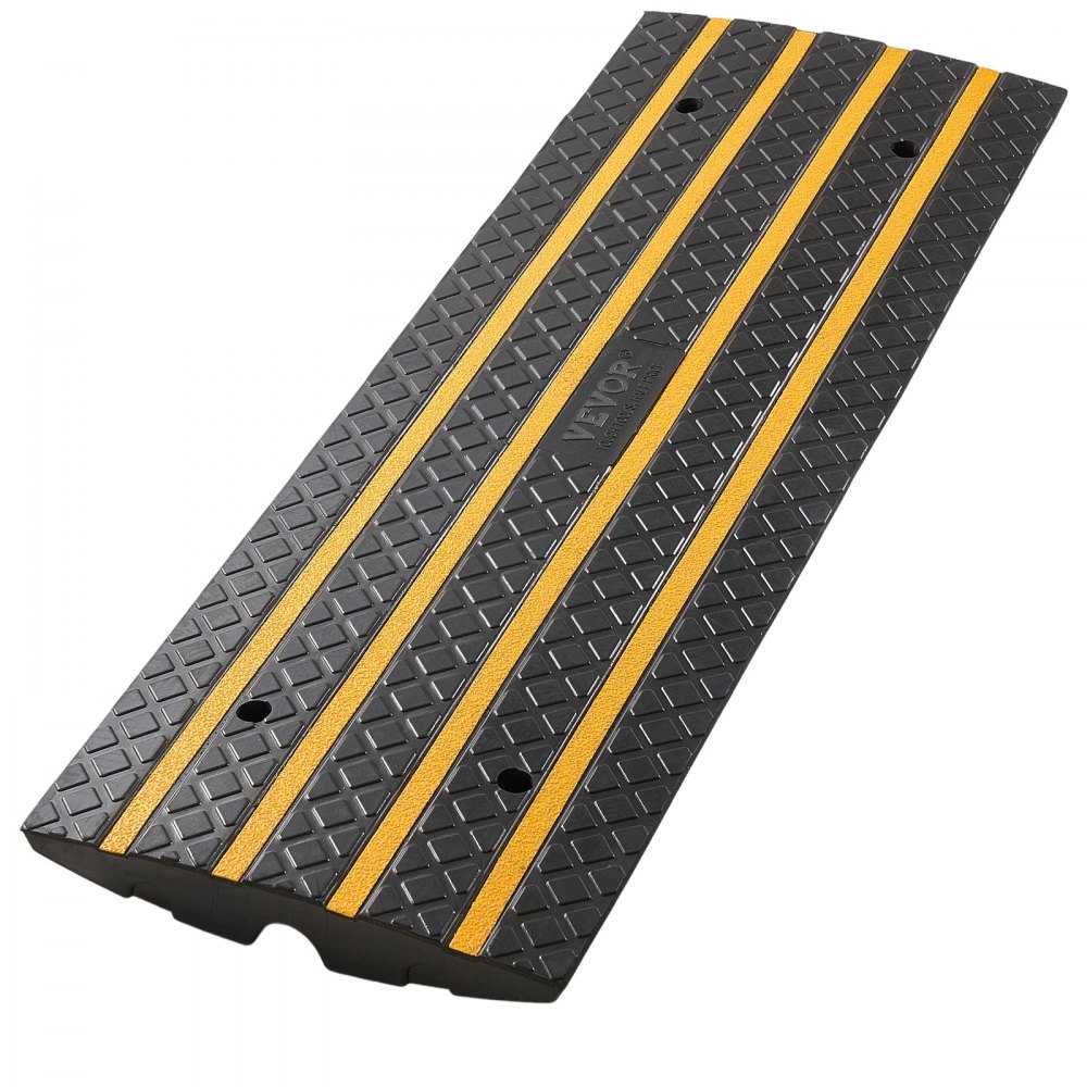VEVOR Rampa de Goma para Bordillos Altura de 6,5 ​​cm 1 Pieza Puente de Bordillo para Acera Carga de 15 T Rampa de Acceso para Sillas de Ruedas para Carga de Muelle, Almacenes, Entrada de Garajes