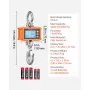 VEVOR Báscula Colgante Digital Carga Máxima 2000 kg Resolución 500 g con Tara, Pantalla LCD, Retención de Pico Datos, Aluminio Fundido, Escala Digital de Grúa Portátil para Taller Almacén Granja Pesca