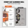 VEVOR Báscula Colgante Industrial 1000 kg Báscula de Grúa Digital con Control Remoto Carcasa de Aluminio Fundido, Pantalla LED de Alta Precisión para Granja, Caza, Pesca, Garaje al Aire Libre, Naranja