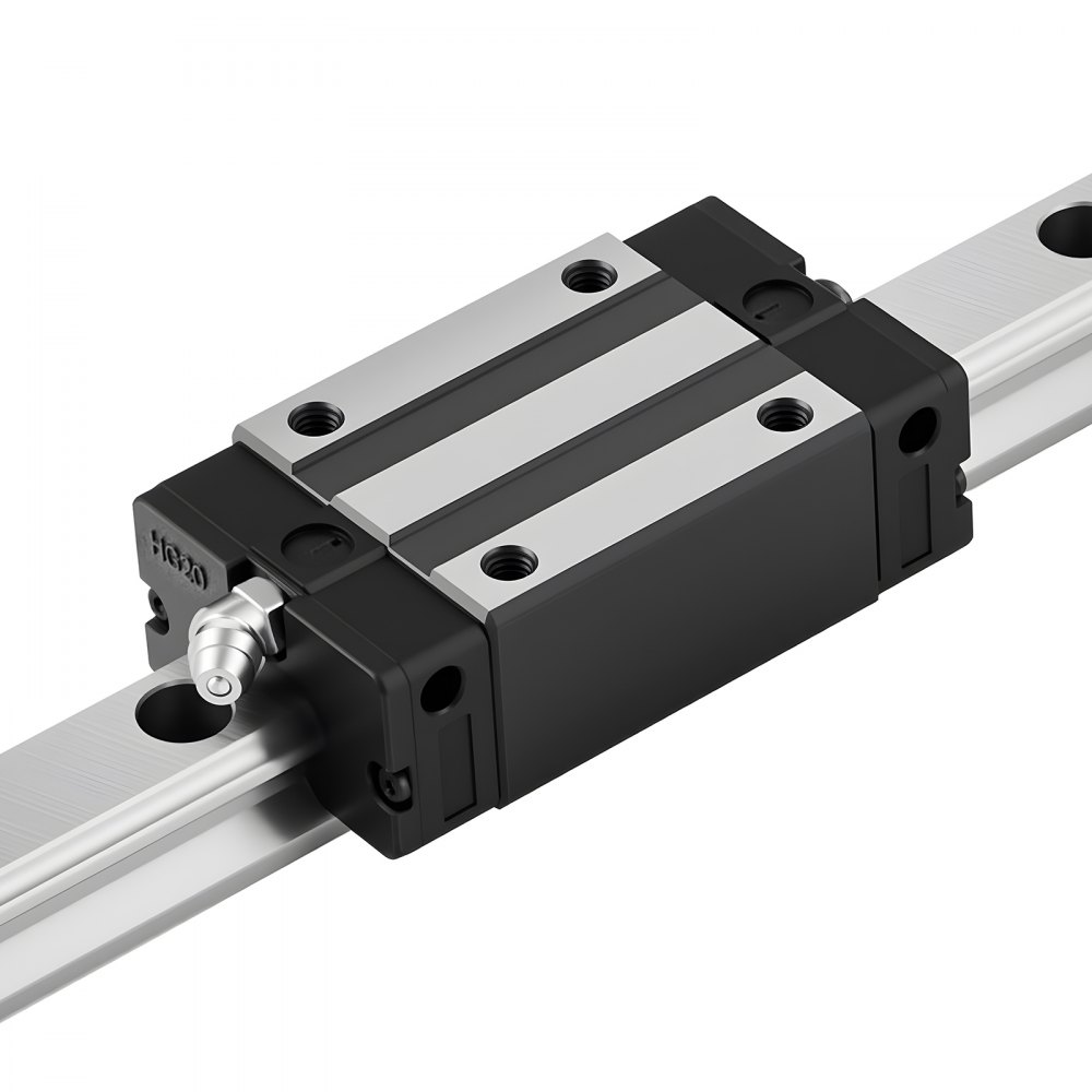 VEVOR Kit de Riel de Guía Lineal HGR20 2 Rieles 1000 mm, Eje Lineal con 4 Bloques Deslizantes con Rodamientos, Antioxidante y de Alta Precisión, para Bricolaje, Fresadoras CNC, Tornos, Impresoras 3D