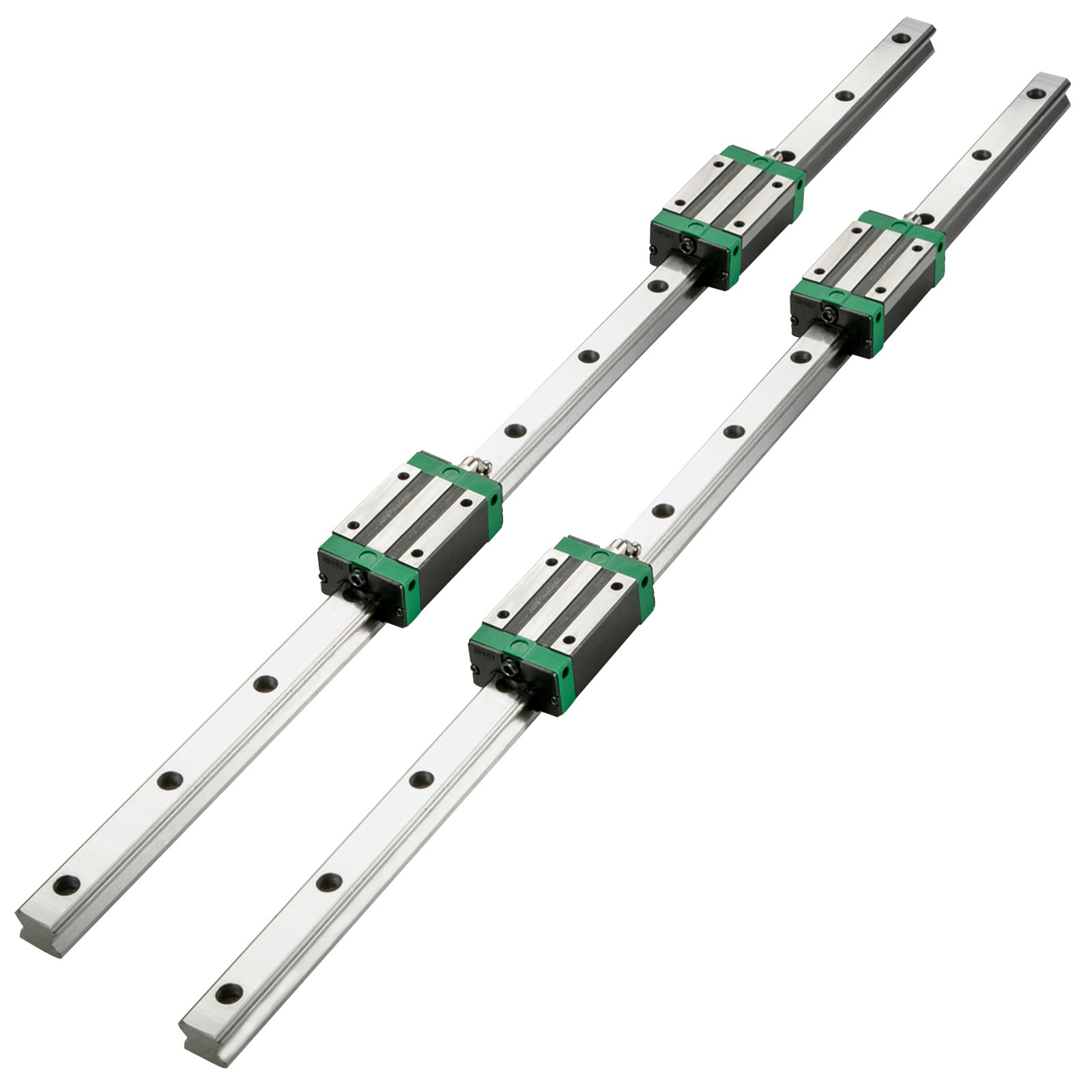 VEVOR Cojinete de Guía Lineal de Deslizamiento de Eje 2pcs Rodamientos de Rieles Lineales HSR20-1700mm Riel de Cojinete Lineal con 4 Bloques de Cojinetes para Máquinas Dobladoras Equipo Auxiliar Solar