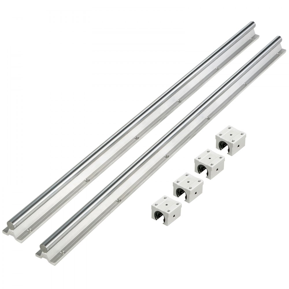 VEVOR Guia Lineal Juego de Rieles Lineales 2PCS 1200mm SBR16 4PCS SBR16UU Bloque para Máquinas Cnc Buenos para Enrutadores de Bricolaje Molinos Tornos