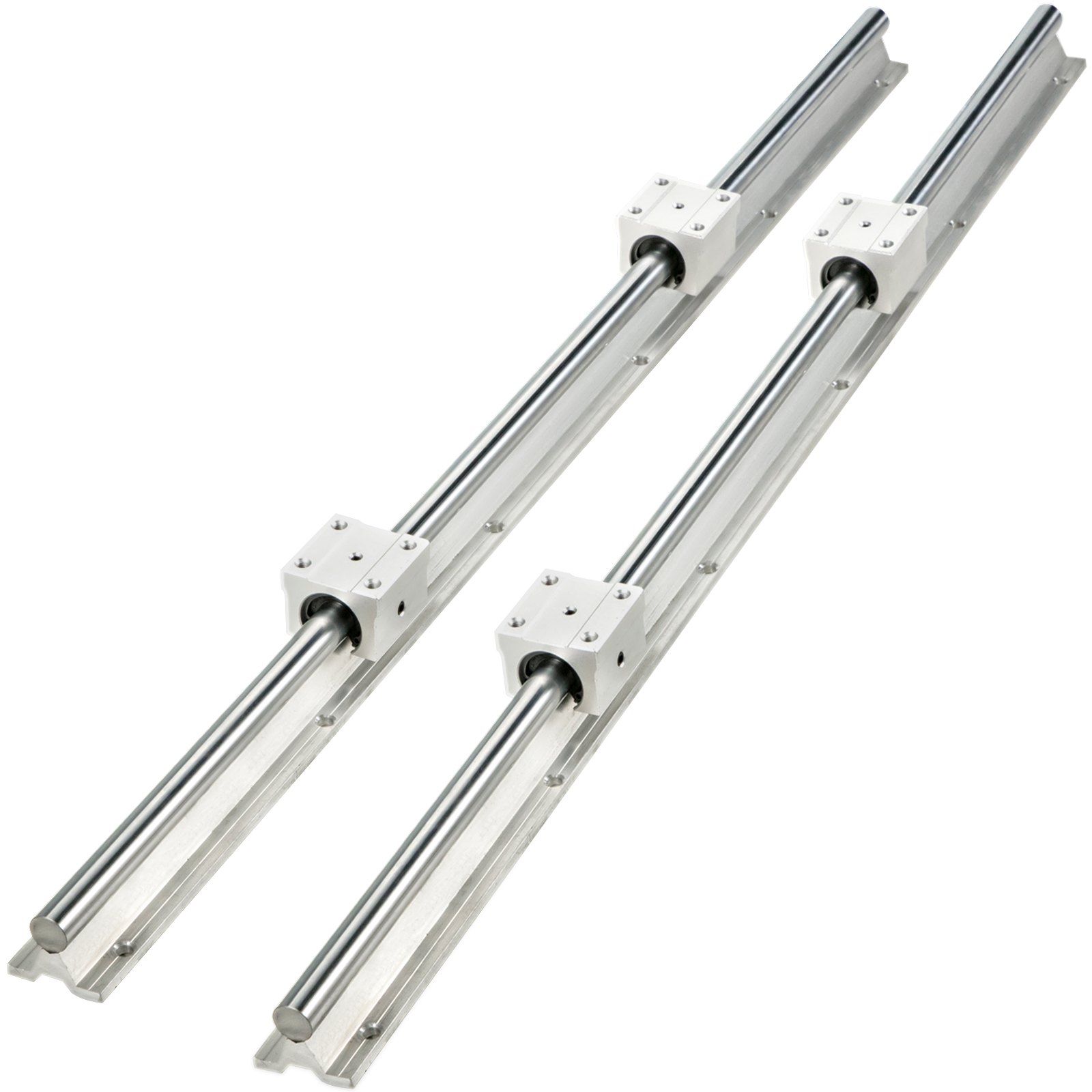 VEVOR Guia Lineal Juego de Rieles Lineales 2PCS 1200mm SBR16 4PCS SBR16UU Bloque para Máquinas Cnc Buenos para Enrutadores de Bricolaje Molinos Tornos