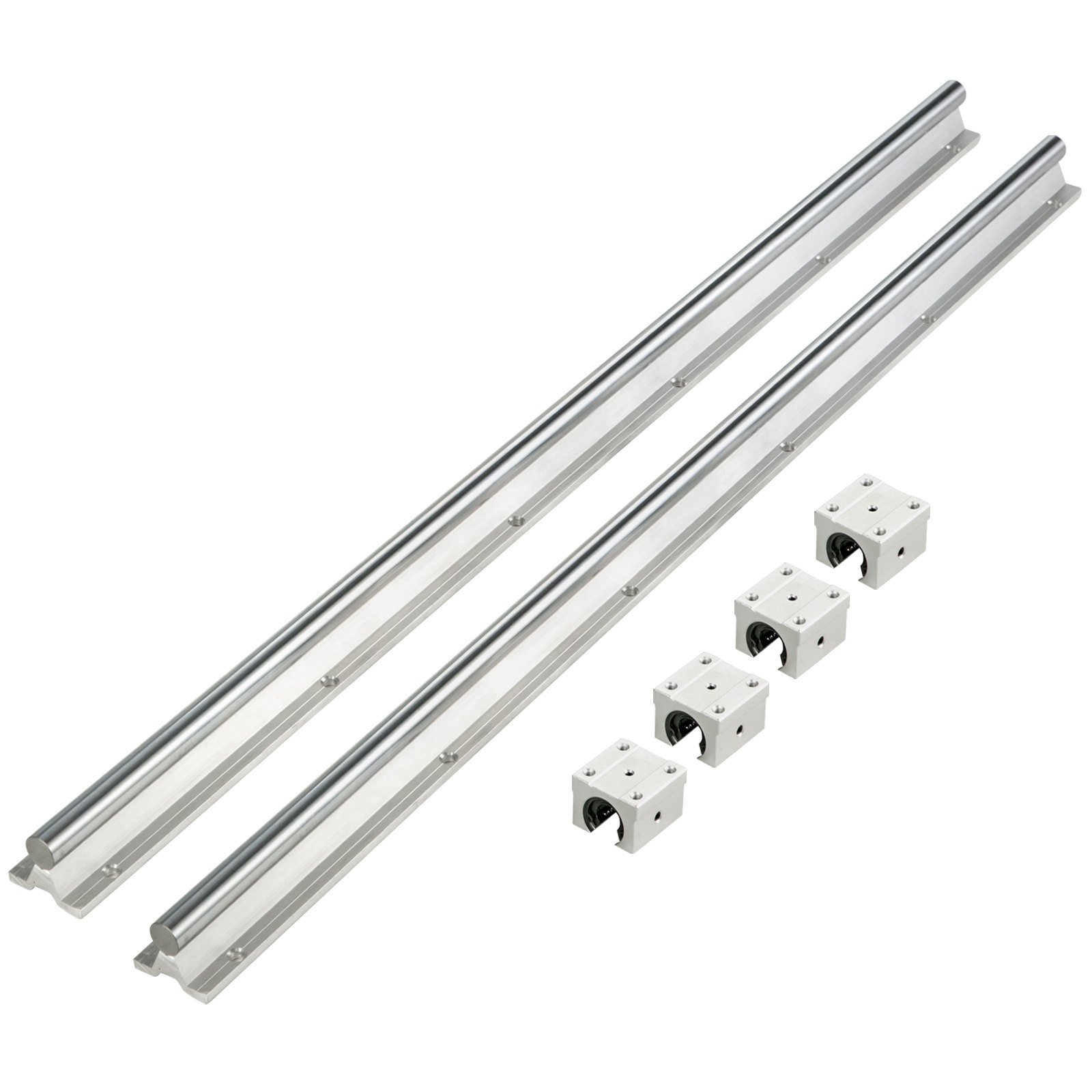 VEVOR Guia Lineal Juego de Rieles Lineales 2PCS 1200mm SBR16 4PCS SBR16UU Bloque para Máquinas Cnc Buenos para Enrutadores de Bricolaje Molinos Tornos