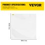 VEVOR Lona Impermeable Transparente de PVC Lona de Protección con Ojales 3 x 3 m Lona Resistente Espesor de 0,5 mm Lona Cubierta Protectora Resistente al Agua y al Desgaste para Camping Jardín Garaje