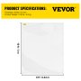 VEVOR Lona Impermeable Transparente de PVC Lona de Protección con Ojales 2,44x3 m Lona Resistente Espesor de 0,5 mm Lona Cubierta Protectora Resistente al Agua y al Desgaste para Camping Jardín Garaje