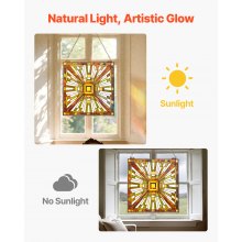 VEVOR Panel de Vidriera Colgante de Ventana 50x53 cm con Cadena para Decoración