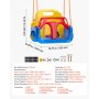 VEVOR 3 en 1 Columpio Infantil para Niños Carga 136 kg Rojo Amarillo Azul, para Patio Jardín Parque Interior, Barra de Seguridad y Respaldo Desmontables, Cuerdas Ajustables, Kit Completo de Accesorios