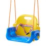 VEVOR 3 en 1 Columpio Infantil para Niños Carga 136 kg Rojo Amarillo Azul, para Patio Jardín Parque Interior, Barra de Seguridad y Respaldo Desmontables, Cuerdas Ajustables, Kit Completo de Accesorios