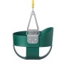 VEVOR Columpio para Niños con Respaldo Alto Cubo Completo Infantil Verde, para Patio Parque Interior Exterior, Capacidad de Carga 136 kg, Marco de Metal de Alta Resistencia, Asiento Ergonómico de EVA