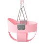 VEVOR Columpio para Bebés con Respaldo Alto Columpio Infantil Color Rosado, para Interior Exterior Patio Parque, Carga de 136 kg, Cadenas de Acero Galvanizado, Asiento de EVA, Protección Triangular